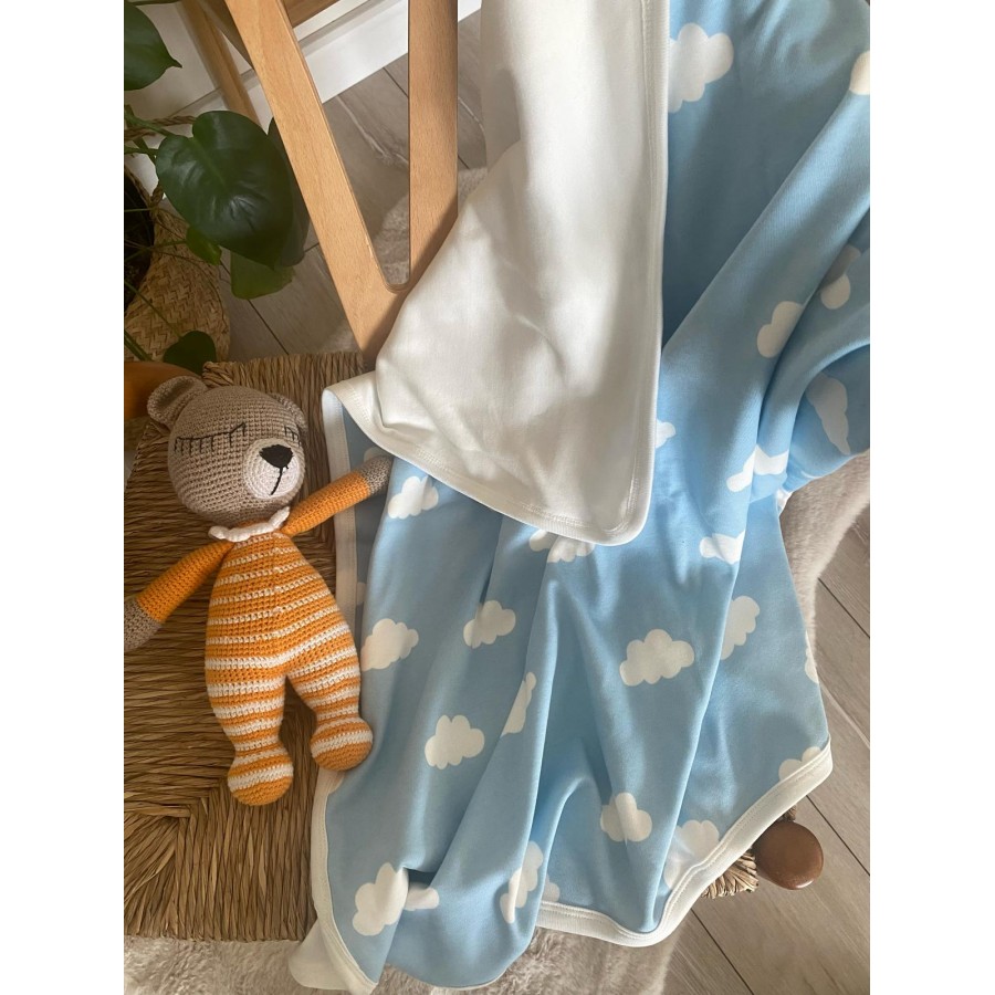 Çift Kat %100 Pamuk Bebek Battaniyesi | 80x80 cm | Nefes Alabilen, Yumuşak ve Doğal Kumaş