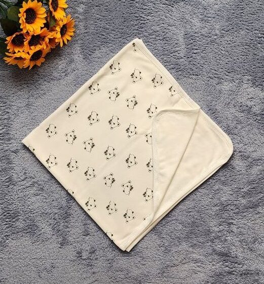 Çift Kat %100 Pamuk Bebek Battaniyesi | 80x80 cm | Nefes Alabilen, Yumuşak ve Doğal Kumaş