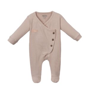 Fitilli Yan Düğmeli Kız Bebek Tulum | Ayaklı, Yumuşak Dokulu ve Konforlu